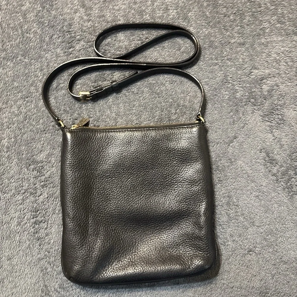Michael Kors Medium Black Leather Crossbody Handbag with Gold Accents